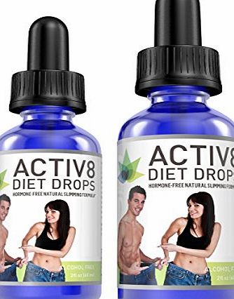 Nutrismartworld Healthcare Products 2 x bottles Activ8 Hormone Free Diet Drops Alcohol Free. THE SECRET IS OUT! The Phenomenal Diet Drops for Weight Loss in Men and Women. 2 x 60ml. 2 Month Supply