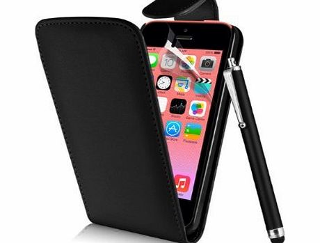 NWNK13 (TM) Apple iPod Touch 4 / 4th Gen Generation Black Ultra Slim Vertical Flip Case Cover Plus Long Stylus Pen, Screen Protector amp; Polishing Cloth