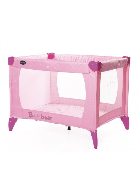 OBaby B is for Bear Travel Cot-Pink CLEARANCE