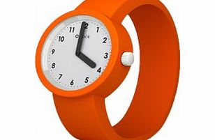 O clock Numbers White Orange Watch