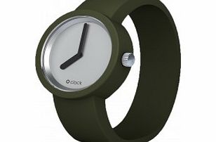 O clock SILVER Olive Green Watch