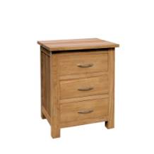 Brooklyn Oak 3 drawer bedside cabinet - solid oak furniture