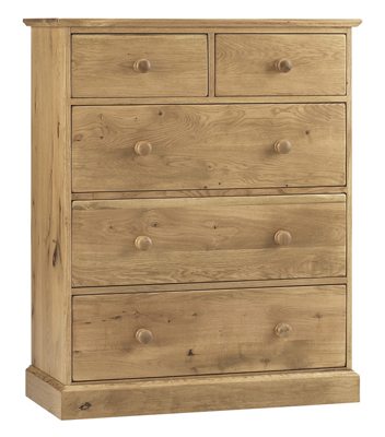 oak CHEST OF DRAWERS 2 OVER 3 EXTRA DEEP
