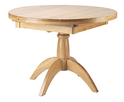 oak DINING TABLE EXTENDING 42IN ROUND TUSCANY