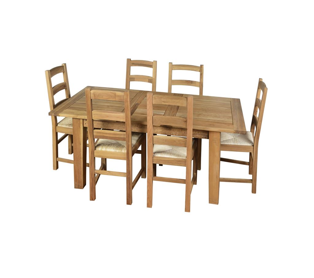 Oak Extended Dining Table and 6 Chairs Offer Rrp