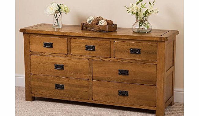 COTSWOLD RUSTIC SOLID OAK 3+4 CHEST OF DRAWERS BEDROOM FURNITURE