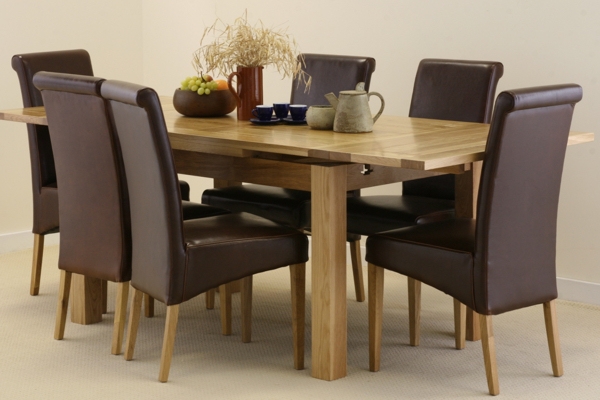 4.5ft x 3ft Solid Oak Extending Dining Table   6