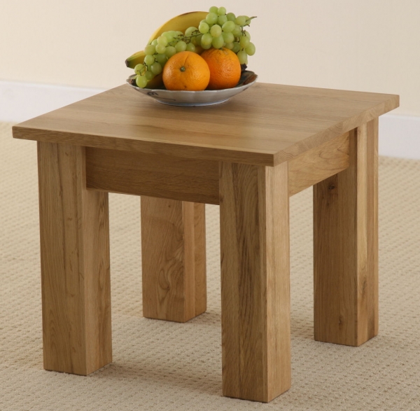 Oak Furniture Land Eden Solid Oak Minimalist Side Table