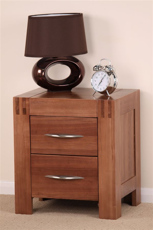 Oak Furniture Land Enzo Solid Ash Small Bedside Chest of Drawers