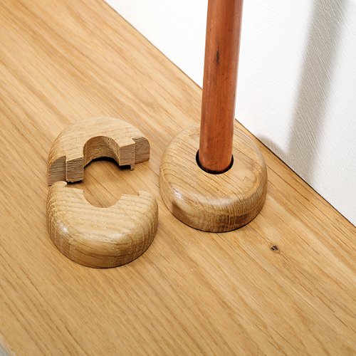 x2 Solid Lacquered Oak Pipe covers/ Rad Rings/ Pipe Rose/ Collar 10mm High