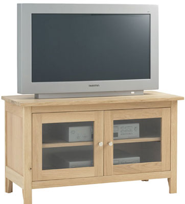 oak TV Cabinet Glazed Corndell Nimbus