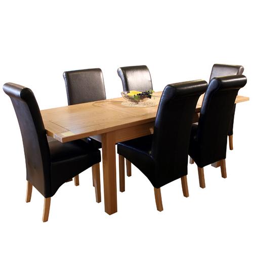 Oakleigh Furniture Oakleigh Dining Set (Large Extending table  6 Guinness Chairs)