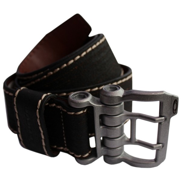 Black Deconstructed Leather Belt by