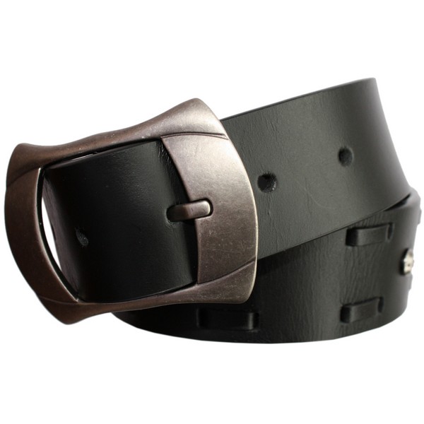 Black Small Stud Leather Belt by