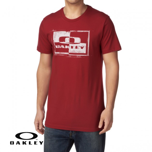 Mens Oakley Block It T-Shirt - New Crimson