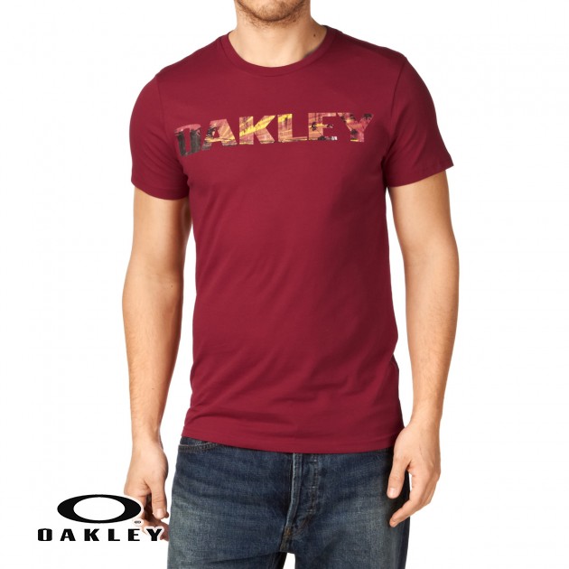 Mens Oakley Boardwalk View T-Shirt - New Crimson