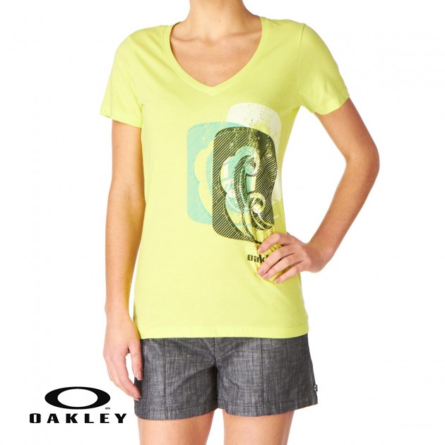 Womens Oakley Waves T-Shirt - Limeade