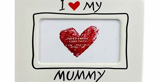 OakTree Gifts I Love My Mummy Heart Picture Photo Frame 6x4`` Inches. Present Gift for Mum or Mummy on Christmas, 