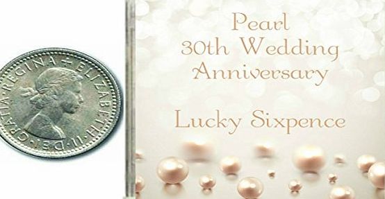 Oaktree Gifts Lucky Sixpence Coin for a Pearl 30th Wedding Anniversary amp; Traditional Thoughtful Keepsake Gift idea. Parents, Mum, Dad, Son, Daughter, Grandparents