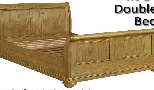 Oakworld French Style Oak Double Sleigh Bed