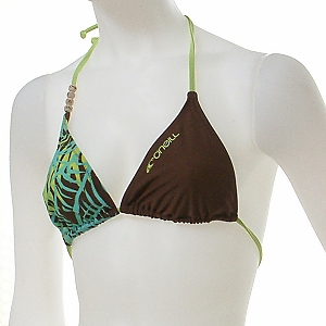 Oand#39;Neill Ladies Botanical Triangle Ladies Bikini Top - Friar Brown