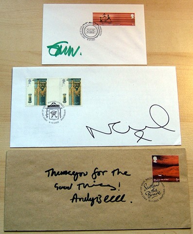 - SET OF 3 x FDCS SIGNED BY NOEL ANDY