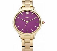 Oasis Ladies Pink and Gold Bracelet Watch