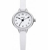 Oasis Ladies White Skinny Leather Strap Watch