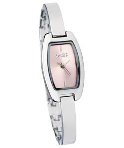 Pink Dial Silver Bracelet Watch
