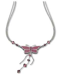 Oasis Sterling Silver Butterfly Necklace