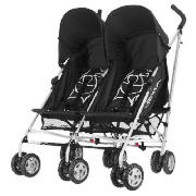 OBaby Apollo Twin Pushchair, Black Scribble
