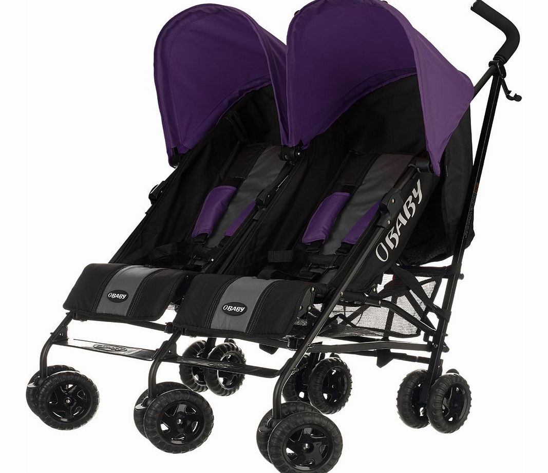 OBaby Apollo Twin Stroller Black Purple 2014