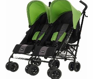 Obaby Apollo Twin Stroller Black with Lime Hood