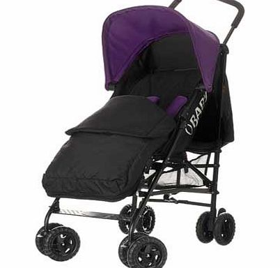 Obaby Atlas Black/Grey Stroller - Purple and