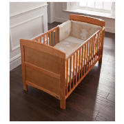 OBaby Grace Cot Bed, Light Pine With Cream