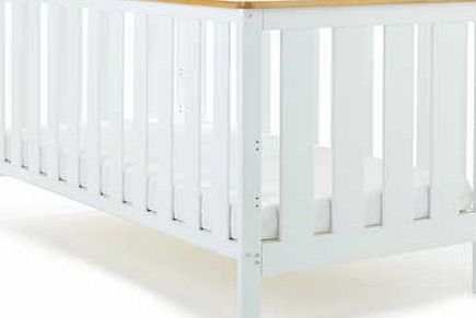 Obaby York Cot Bed - White with Pine Trim