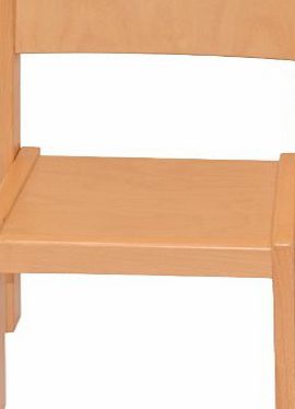 Obique Childrens Furniture Solid Beech Wood One Childrens Chair without Armrest Natural Varnish