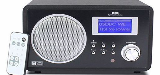 DAB/DAB+/FM Radio Wooden Desktop Music Player Speaker With Alarm Clock Big Display- Black