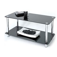 Tempered Glass and Chrome Effect Coffee Table