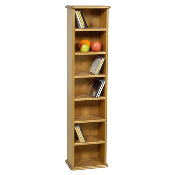 Wokingham Solid Pine Narrow Bookcase - WHILE