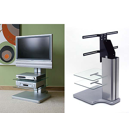 Hero Flat Panel TV Stand in Silver