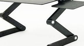 Office Fitness Folding Laptop Stand with Mouse Mat - Adjustable - Holds up to 17`` laptops