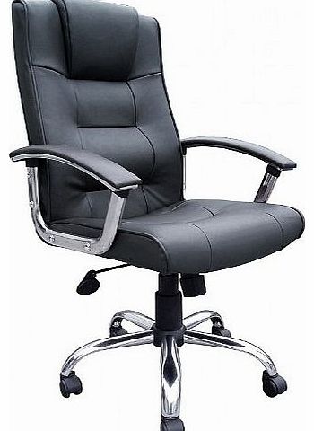 Office Furniture Online Melbourne High Back Black Leather Faced Executive Office Chair