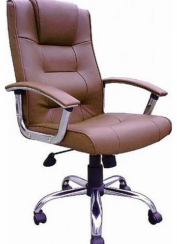 Melbourne High Back Brown Leather Faced Executive Office Chair