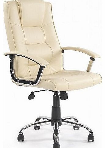 Office Furniture Online Melbourne High Back Cream Leather Faced Executive Office Chair