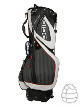 ogio Golf Grom Stand Bag Black Pinstripe
