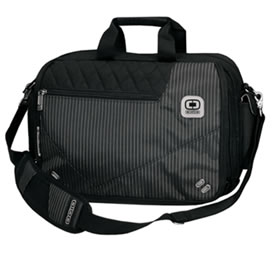 Golf Street City Corp Messenger/Laptop Bag Black Pinstripe