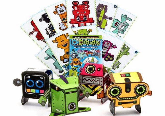 OiDroids Pop-out and Build Robots 12 Pack