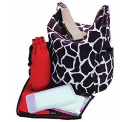 OiOi Hobo Sack Giraffe Print Baby Bag