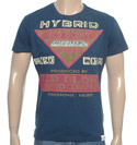 Blue and#39;Hybrid Companyand39; Logo T-Shirt